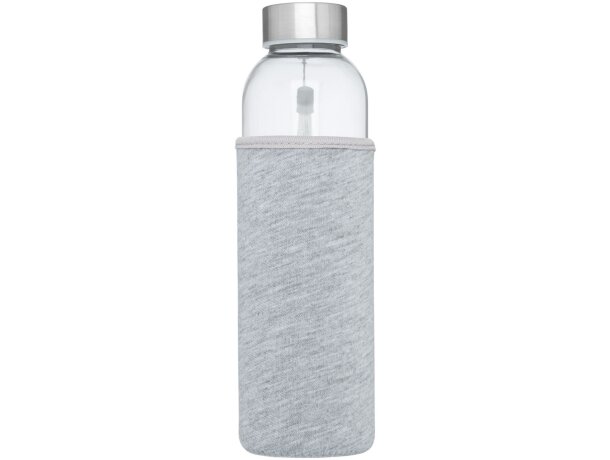 Bidón deportivo de vidrio de 500 ml personalizado gris