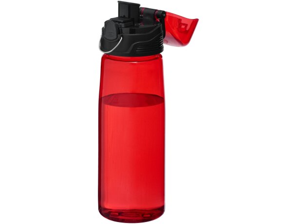 Botella para deporte con tapa abatible 700 ml personalizada personalizado rojo transparente