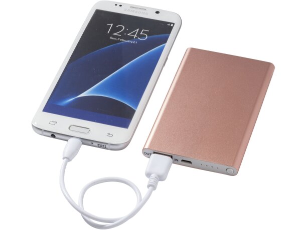 Powerbank delgada y ligera PEP con indicadores LED y 4000 mAh Rosa dorado detalle 31