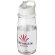 H2O Active® Pulse Bidón deportivo con tapa con boquilla de 600 ml personalizado transparente/blanco