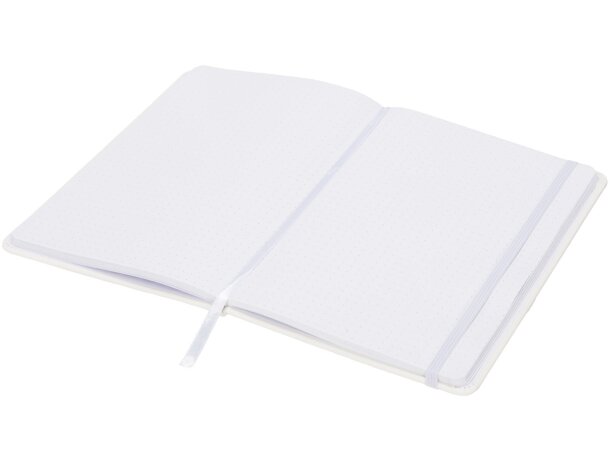 Libreta con banda elastica personalizadas con hojas punteadas poliuretano Blanco detalle 11