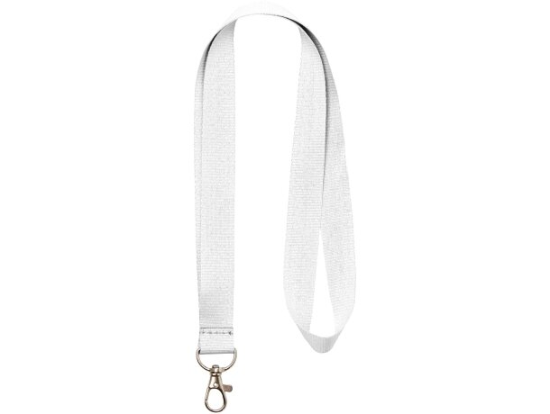 Lanyard coloridos con mosquetón práctico Impey y gran calidad Blanco detalle 6