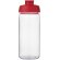 Bidón deportivo con tapa Flip de 600 ml personalizado transparente claro/rojo