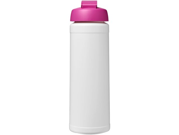 Baseline® Plus Bidón deportivo con Tapa Flip de 750 ml personalizado blanco/rosa