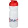 Baseline® Plus Bidón deportivo con tapa Flip de 650 ml personalizado transparente/rojo