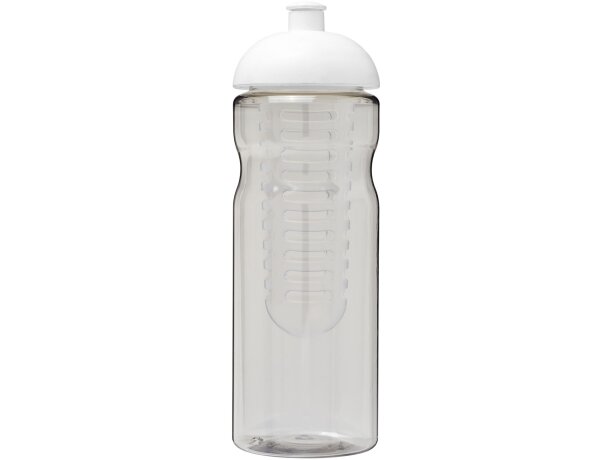 H2O Active® Base Bidón deportivo e infusor con Tapa Dome de 650 ml personalizado transparente/blanco