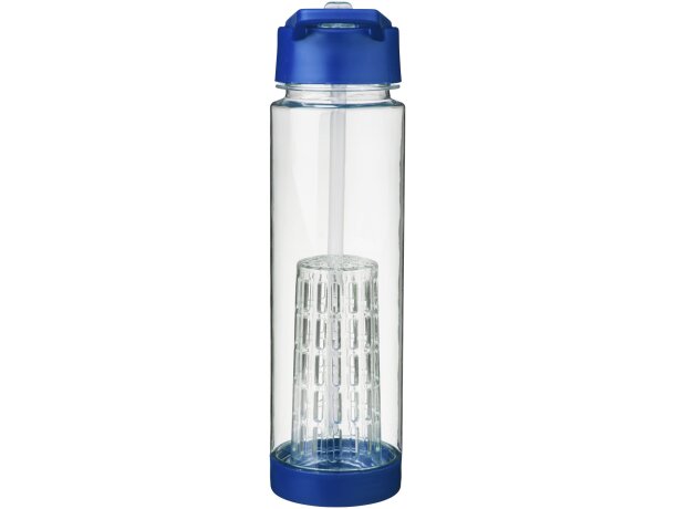 Botella deportiva y ligera con infusor de rosca para fruta 740 ml personalizada personalizado transparente/azul