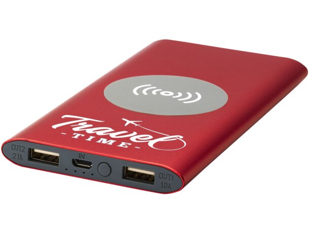 Powerbank de 8000 mAh Juice con carga inalámbrica y carcasa de aluminio Rojo detalle 1