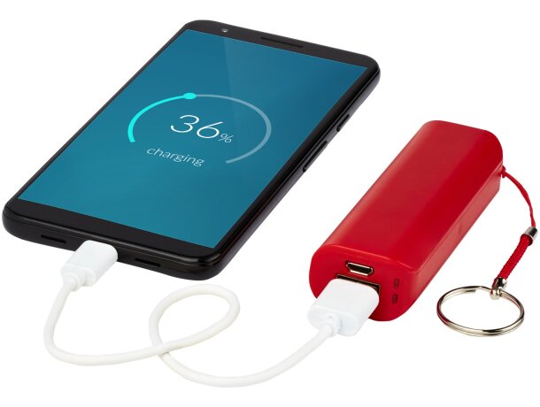 Powerbank de 1200 mAh Span con llavero y cable USB a micro USB Rojo detalle 24