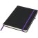 Libretas con banda elastica y tapa de PU negra tacto suave Noir Negro intenso/morado