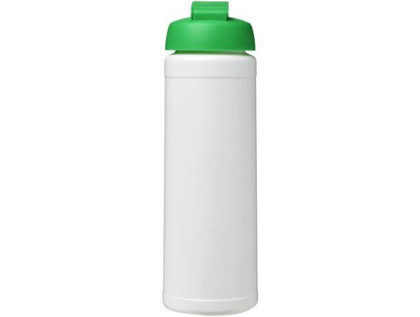 Baseline® Plus Bidón deportivo con Tapa Flip de 750 ml personalizado blanco/verde