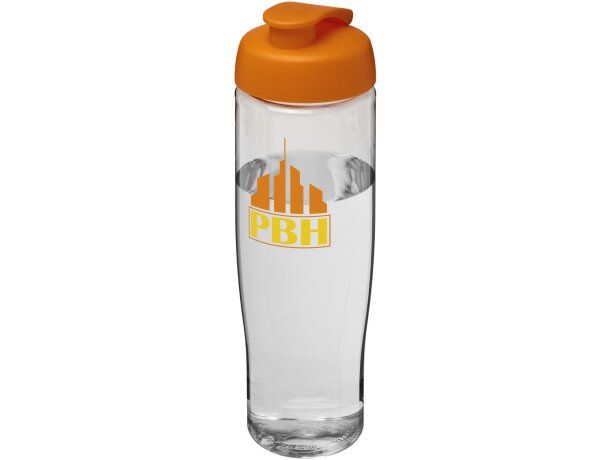 H2O Active® Tempo Bidón deportivo con Tapa Flip de 700 ml personalizado transparente/naranja