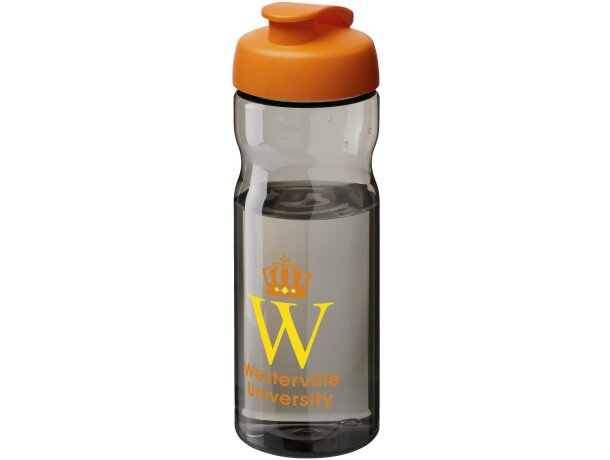 Bidón deportivo de 650 ml con tapa Flip personalizado carbón/naranja