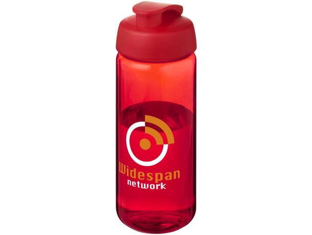 Bidón deportivo con tapa Flip de 600 ml personalizado rojo/rojo