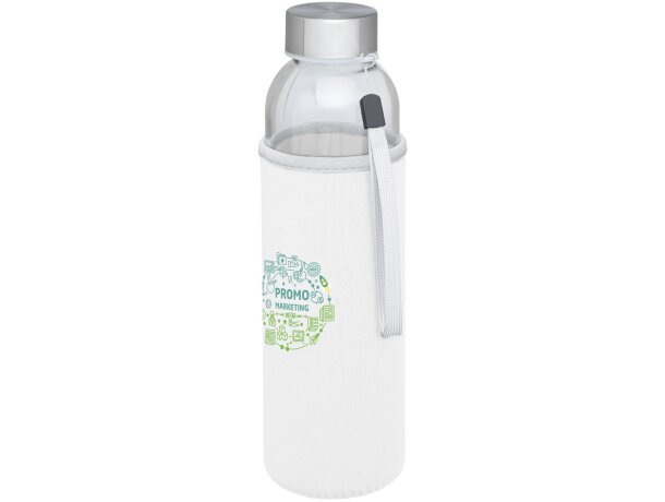 Bidón deportivo de vidrio de 500 ml personalizado blanco