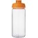 Bidón deportivo con tapa Flip de 600 ml personalizado transparente claro/naranja