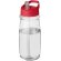 H2O Active® Pulse Bidón deportivo con tapa con boquilla de 600 ml personalizado transparente/rojo