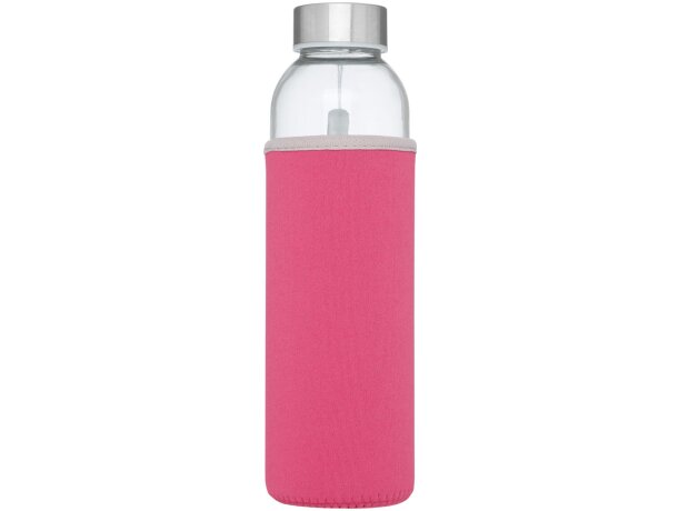 Bidón deportivo de vidrio de 500 ml personalizado rosa