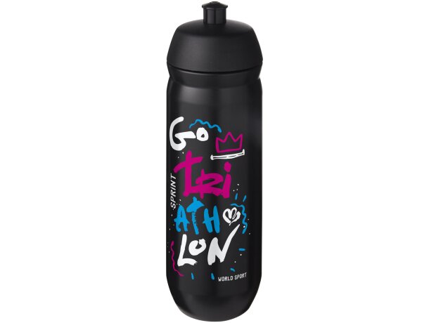 Bidón deportivo de 750 ml &quot;HydroFlex&quot; personalizado negro intenso/negro intenso