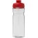 Bidón deportivo de 650 ml con tapa Flip personalizado transparente claro/rojo