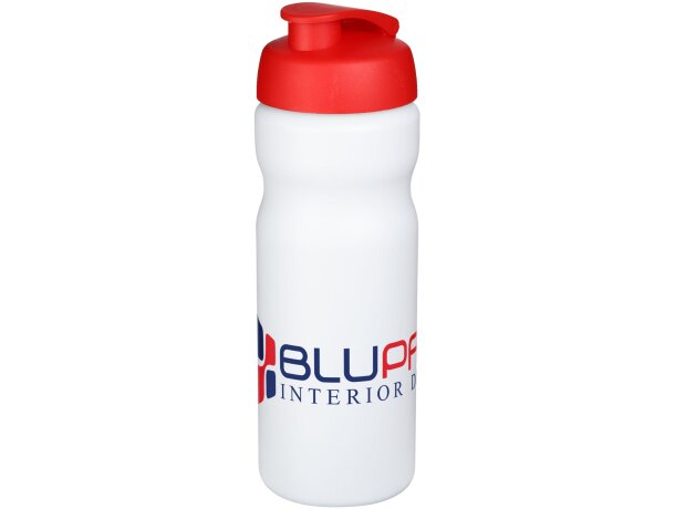 Baseline® Plus Bidón deportivo con tapa Flip de 650 ml personalizado blanco/rojo