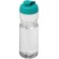 Bidón deportivo de 650 ml con tapa Flip personalizado transparente claro/azul aqua