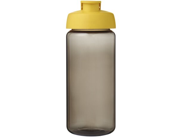 Bidón deportivo con tapa Flip de 600 ml personalizado carbón/amarillo