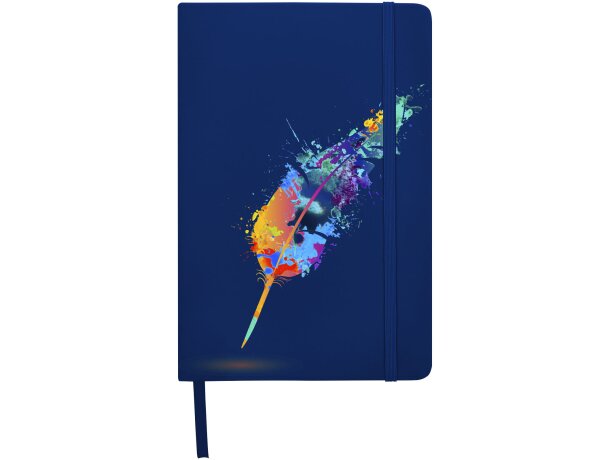 Libreta con banda elastica con cinta y hojas lisas de poliuretano Spectrum Azul marino detalle 5