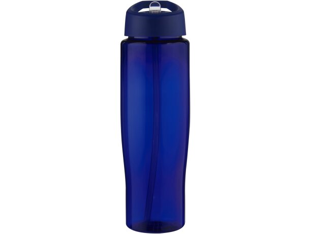 Bidón para deporte de 700 ml con tapa con boquilla  personalizado azul/azul