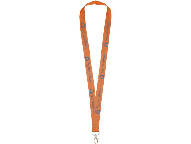 Lanyard coloridos con mosquetón práctico Impey y gran calidad Naranja detalle 24