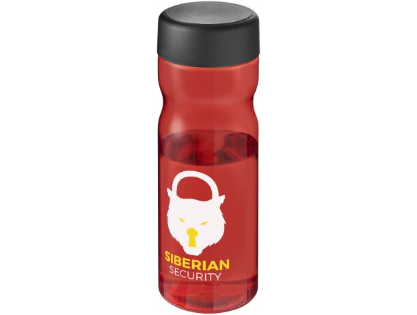 Bidón deportivo de 650 ml con tapa de rosca personalizado rojo/negro intenso