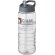 H2O Active® Treble Bidón deportivo con tapa con boquilla de 750 ml personalizado transparente/gris tormenta