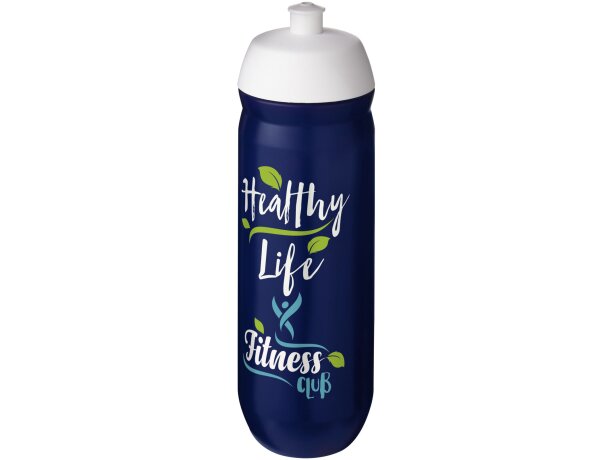 Bidón deportivo de 750 ml &quot;HydroFlex&quot; personalizado blanco/azul