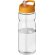 Bidón deportivo &quot;H2O Active® Base Tritan™&quot; de 650 ml personalizado transparente claro/naranja