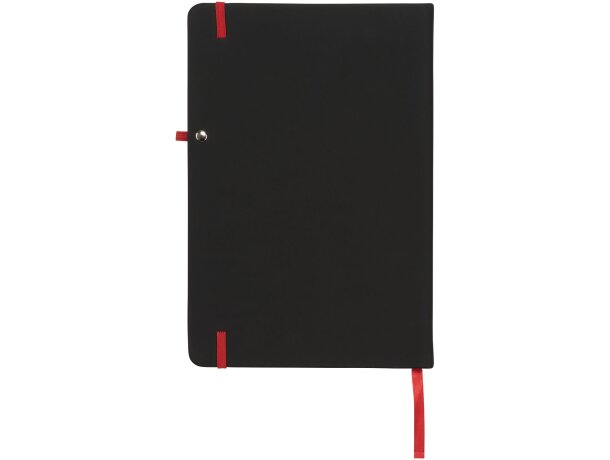 Libretas con banda elastica y tapa de PU negra tacto suave Noir Negro intenso/rojo detalle 22