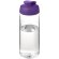 Bidón deportivo con tapa Flip de 600 ml personalizado transparente claro/morado