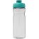 Bidón deportivo de 650 ml con tapa Flip personalizado transparente claro/azul aqua