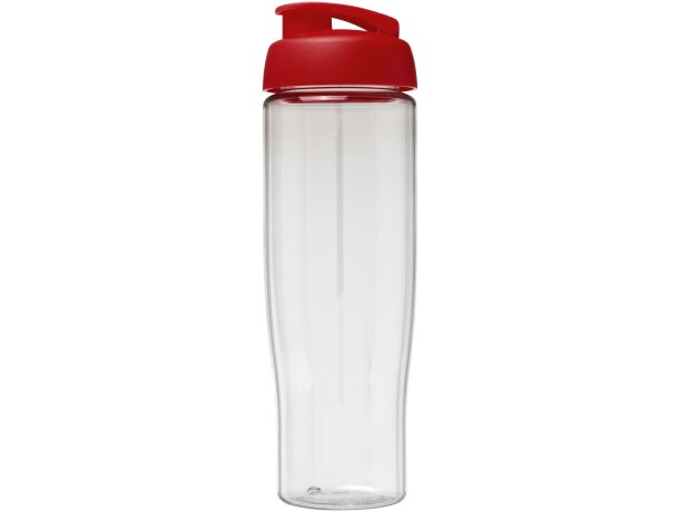 H2O Active® Tempo Bidón deportivo con Tapa Flip de 700 ml personalizado transparente/rojo