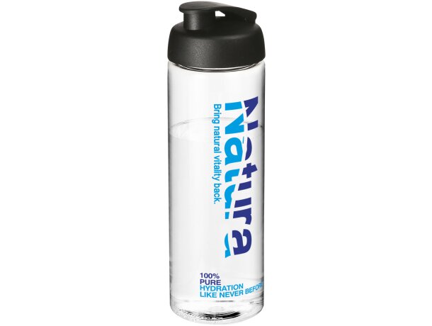 H2O Active® Vibe Bidón deportivo con tapa Flip de 850 ml personalizado transparente/negro intenso