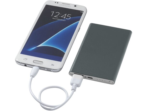 Powerbank delgada y ligera PEP con indicadores LED y 4000 mAh Titanio detalle 53