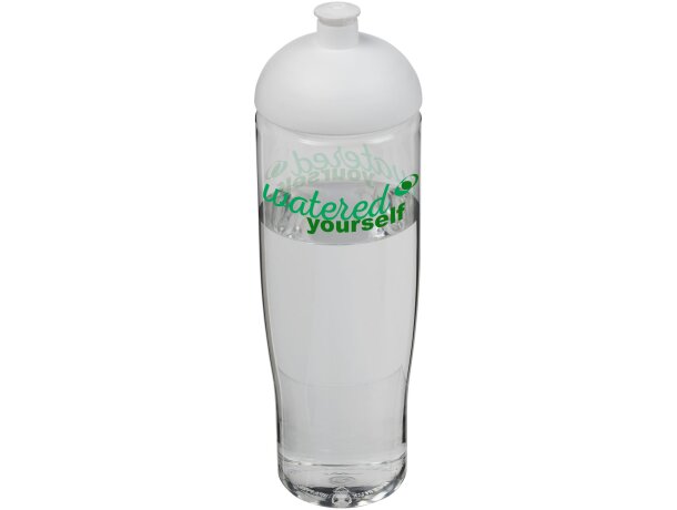 H2O Active® Tempo Bidón deportivo con Tapa Dome de 700 ml personalizado transparente/blanco