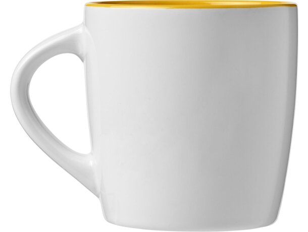 Tazas de cerámica Aztec 340ml diseño brillante aptas para lavavajillas Blanco/amarillo detalle 3