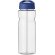 Bidón deportivo &quot;H2O Active® Base Tritan™&quot; de 650 ml personalizado transparente claro/azul