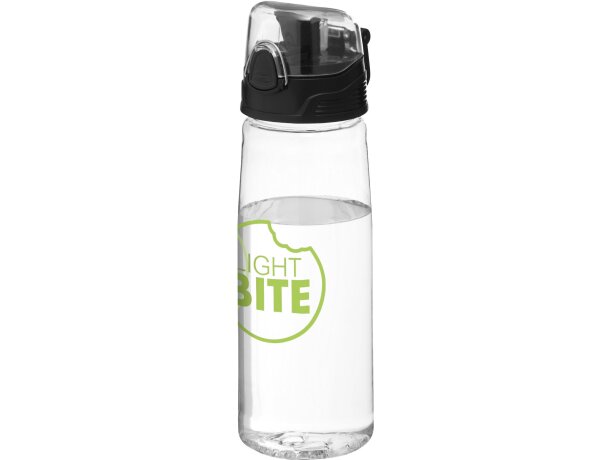Botella para deporte con tapa abatible 700 ml personalizada grabada transparente