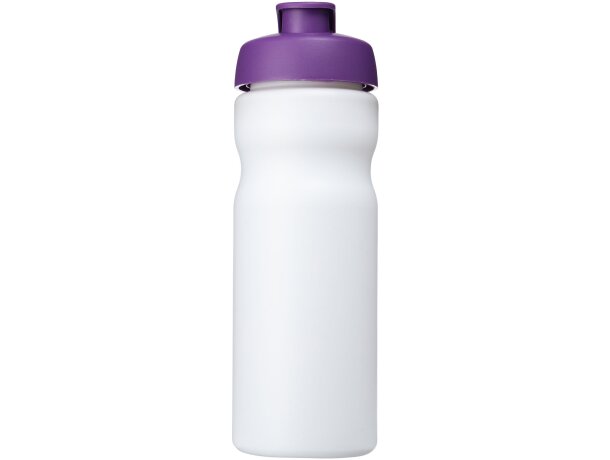 Baseline® Plus Bidón deportivo con tapa Flip de 650 ml personalizado blanco/morado