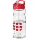 Bidón deportivo &quot;H2O Active® Base Tritan™&quot; de 650 ml personalizado transparente claro/rojo