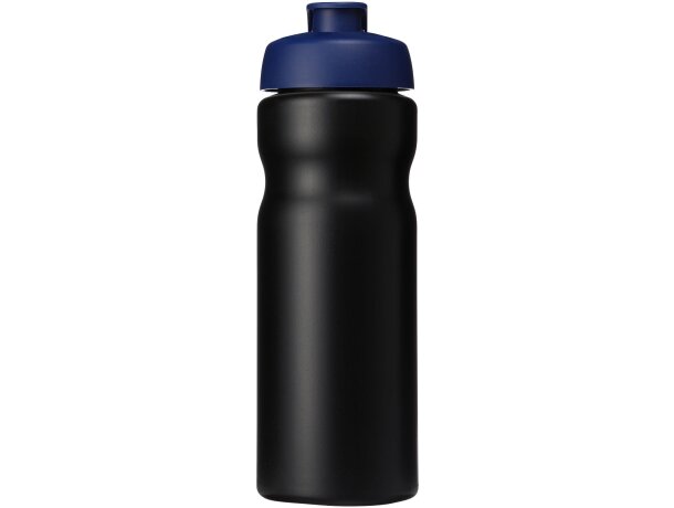 Baseline® Plus Bidón deportivo con tapa Flip de 650 ml personalizado negro intenso/azul