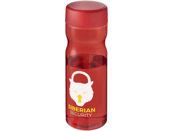 Bidón deportivo de 650 ml con tapa de rosca personalizado rojo/rojo