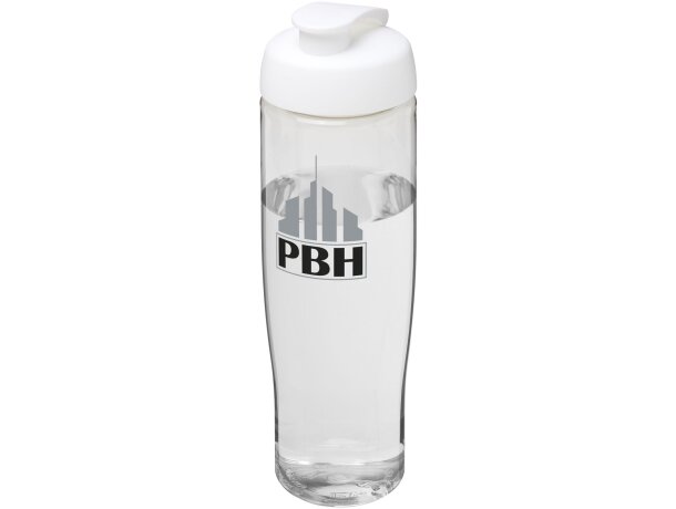 H2O Active® Tempo Bidón deportivo con Tapa Flip de 700 ml personalizado transparente/blanco