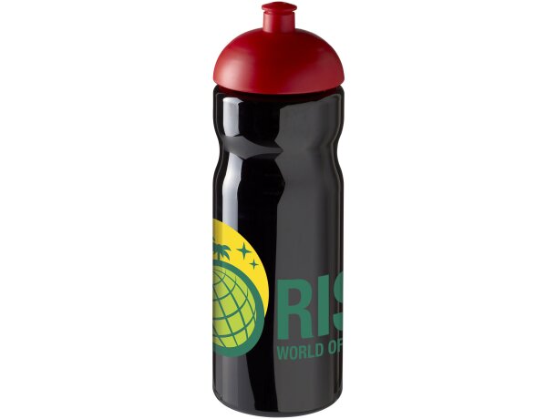 H2O Active® Base Bidón deportivo con Tapa Dome de 650 ml personalizado negro intenso/rojo